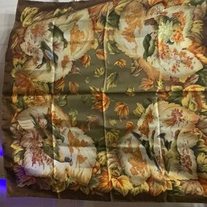 Vintage Ferragamo 100% Silk Scarf Floral Elegant